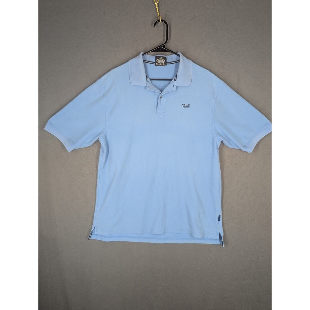 Vansport Mack Truck Bulldog Basics Mens Polo Shirt Large Blue